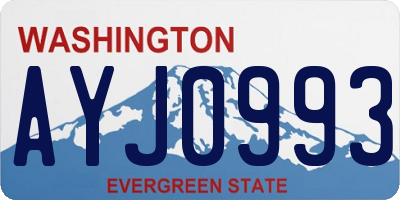 WA license plate AYJ0993
