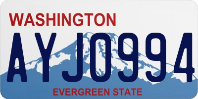 WA license plate AYJ0994
