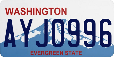 WA license plate AYJ0996