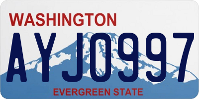 WA license plate AYJ0997