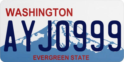 WA license plate AYJ0999