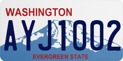 WA license plate AYJ1002