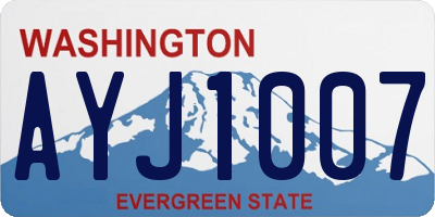 WA license plate AYJ1007