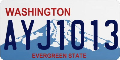 WA license plate AYJ1013