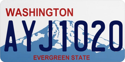WA license plate AYJ1020