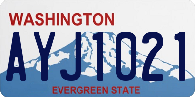 WA license plate AYJ1021
