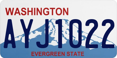 WA license plate AYJ1022