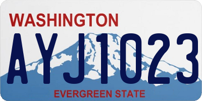 WA license plate AYJ1023