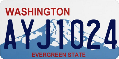 WA license plate AYJ1024