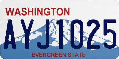 WA license plate AYJ1025