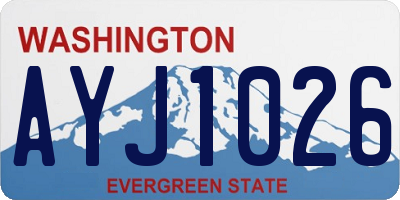 WA license plate AYJ1026