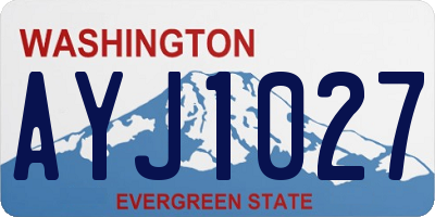 WA license plate AYJ1027