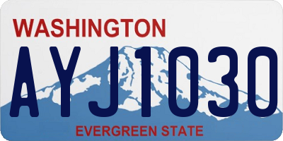 WA license plate AYJ1030
