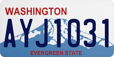 WA license plate AYJ1031