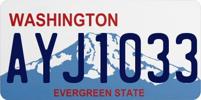 WA license plate AYJ1033