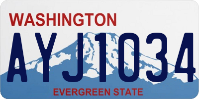 WA license plate AYJ1034