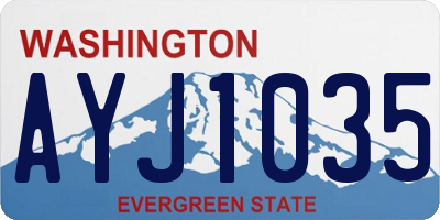WA license plate AYJ1035