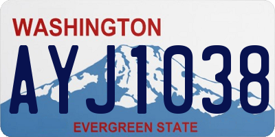 WA license plate AYJ1038
