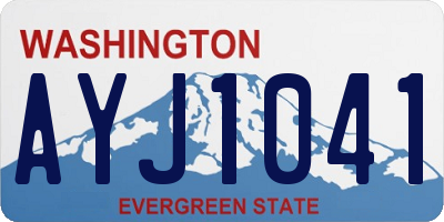 WA license plate AYJ1041