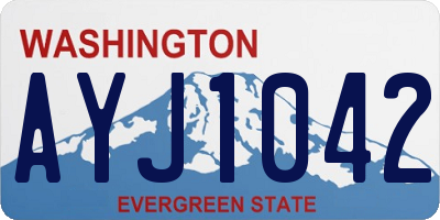 WA license plate AYJ1042
