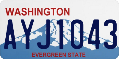 WA license plate AYJ1043