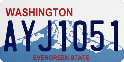 WA license plate AYJ1051