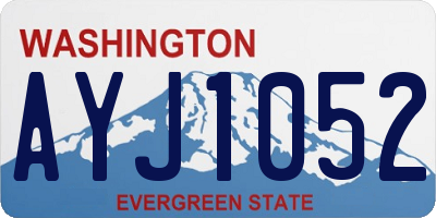 WA license plate AYJ1052