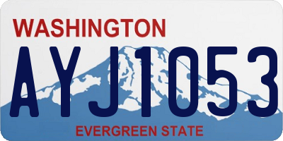 WA license plate AYJ1053