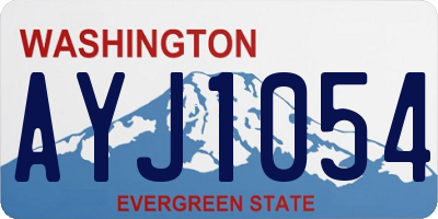 WA license plate AYJ1054