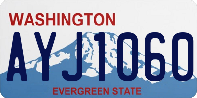 WA license plate AYJ1060