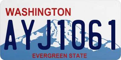 WA license plate AYJ1061
