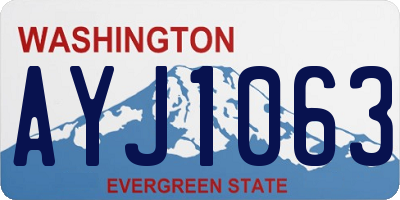 WA license plate AYJ1063