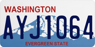 WA license plate AYJ1064