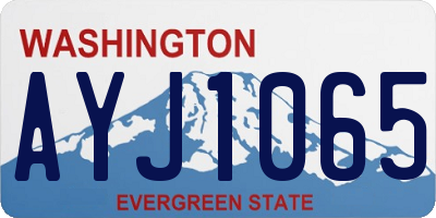 WA license plate AYJ1065