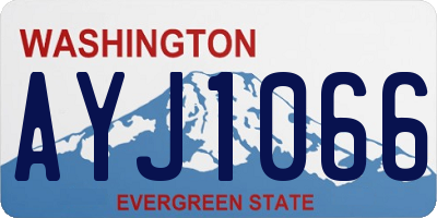 WA license plate AYJ1066