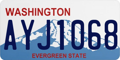 WA license plate AYJ1068