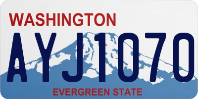 WA license plate AYJ1070