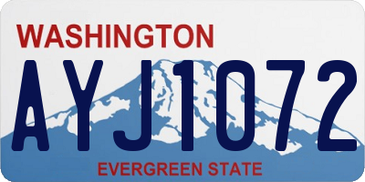 WA license plate AYJ1072