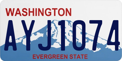 WA license plate AYJ1074