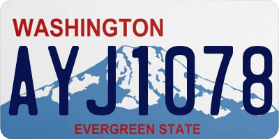 WA license plate AYJ1078