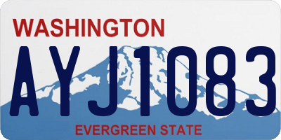 WA license plate AYJ1083