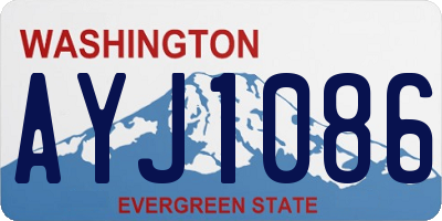 WA license plate AYJ1086