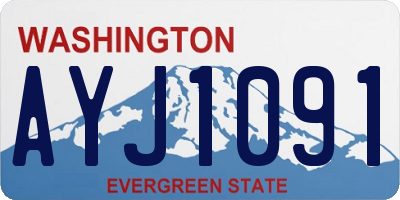 WA license plate AYJ1091