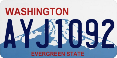 WA license plate AYJ1092