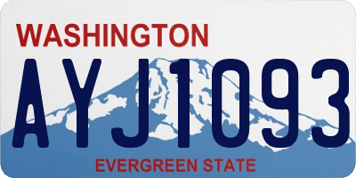 WA license plate AYJ1093