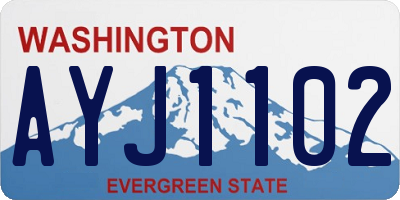 WA license plate AYJ1102