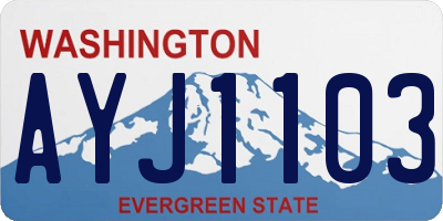 WA license plate AYJ1103