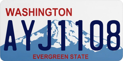WA license plate AYJ1108
