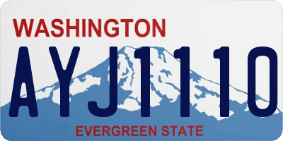 WA license plate AYJ1110