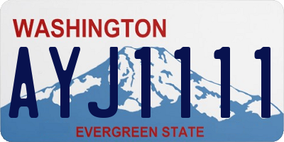 WA license plate AYJ1111